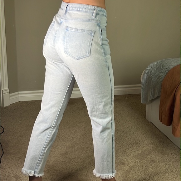 Les Basics straight leg frayed cropped light denim wash - Picture 2 of 4